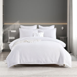 Renee Taylor Atlantis Jacquard Quilt Cover Set White