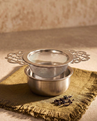 Stainless Steel Tea Strainer with Drip Basket