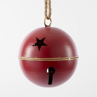 Red bell with a black star and gold accent on a white background