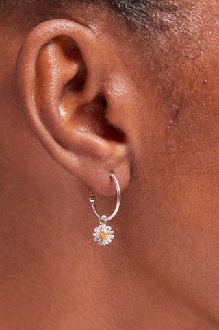 Estella Bartlett Wildflower Drop Hoop Earrings