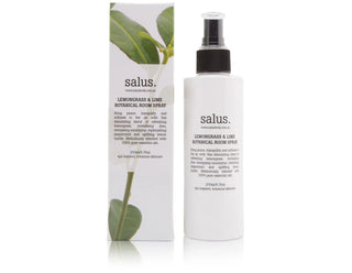Salus lemongrass and lime botanical body spray with packaging on a white background