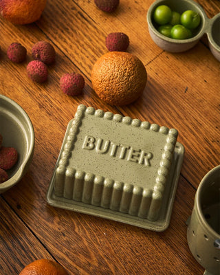 Large Butter DIsh in Peppercorn