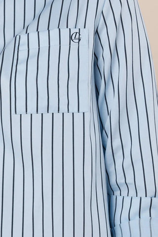 Lolita Striped Boyfriend Night Shirt - Blue