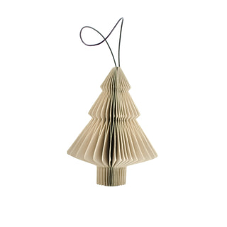 Beige paper tree decoration on a white background
