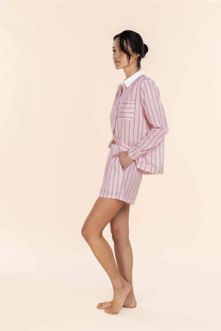 Birdie Long Sleeve Short PJ Set - Pink