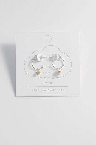 Estella Bartlett Wildflower Drop Hoop Earrings