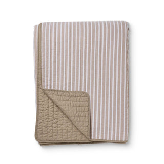 Sinclair Coffee Stripe Quilted Coverlet & Pillow Cases