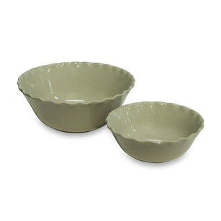 Cleo Wavy Sage Speckle Bowls