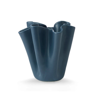 Rippled Dark Blue Vase